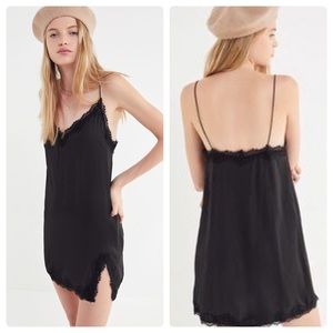 Black Satin Slip Dress